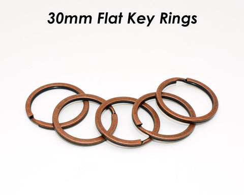 30mm Circle Key Rings Split Rings, Bulk Wholesale KeyRings, Keychain Supplies, Round Keyring for Key Chain - Silver Bronze Copper Gold