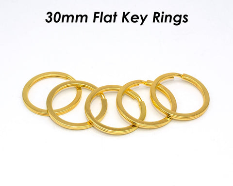 30mm Circle Key Rings Split Rings, Bulk Wholesale KeyRings, Keychain Supplies, Round Keyring for Key Chain - Silver Bronze Copper Gold