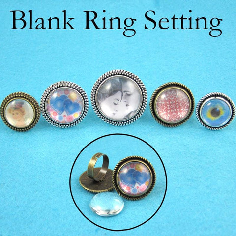 13x18mm Ring Blanks for Jewelry Making, 13x18mm Bezel Ring Base for Resin Cabochon Epoxy, Adjustable Ring Setting, Finger Ring Tray