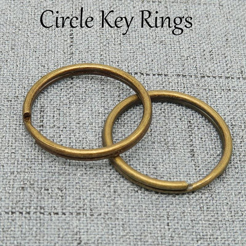 Bulk Wholesale Key Rings, Circle Keyring Split Ring, Keychain Supplies, 25mm Round Keyrings for Key Chain - Silver Bronze Copper Gold