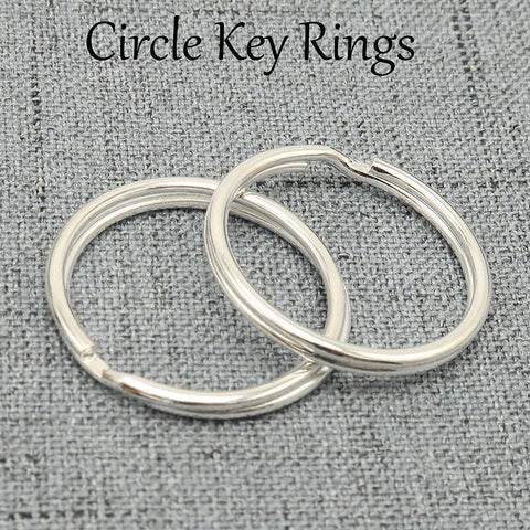 Bulk Wholesale Key Rings, Circle Keyring Split Ring, Keychain Supplies, 25mm Round Keyrings for Key Chain - Silver Bronze Copper Gold