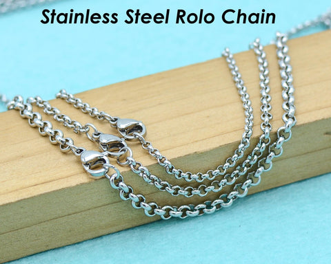 Stainless Steel Chain Necklace, Stainless Steel Rolo Chain Necklace Tarnish Free, Wholesale Stainless Steel Necklace for Women Men