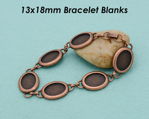 13x18mm Bracelet Blanks for Jewelry Making, 13x18mm Oval Bezel Bracelet Setting Tray, Blank Bracelet Tray Bracelet Base for Cabochon Resin