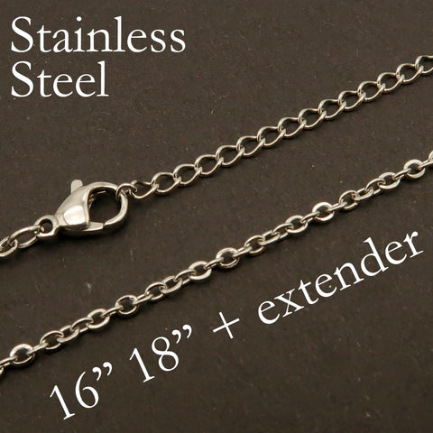 Stainless Steel Necklace with Extender, Silver Gold Stainless Steel Necklace for Women Men, 16 18 Inch Stainless Steel Chain Wholesale