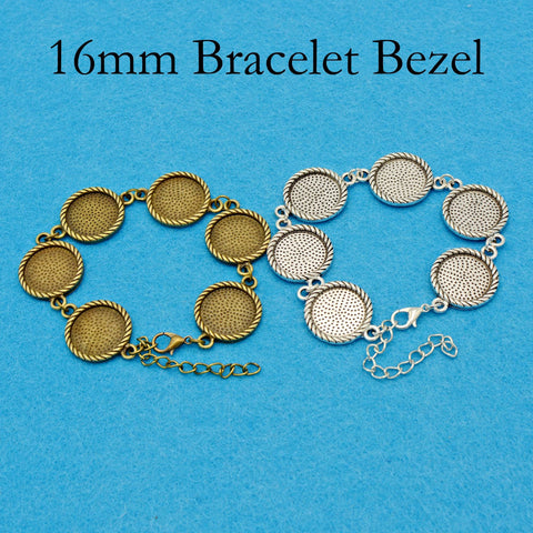 16mm Round Bracelet Blanks for Jewelry Making, Blank Bracelet Setting, Round Bracelet Base, 16mm Bezel Bracelet for Custom Bracelet