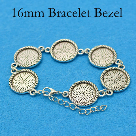 16mm Round Bezel Bracelet Blanks for Jewelry Making, Blank Bracelet Setting, Round Bracelet Base, 16mm Bracelet Bezel Blank