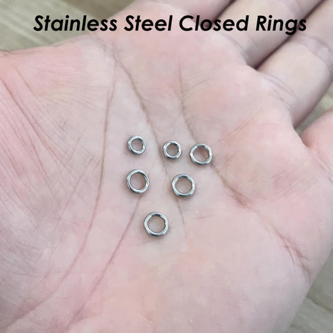 100 x Closed Jump Rings Stainless Steel Jump Rings Gold Silver, Seamless Round Jump Rings for Jewelry Making