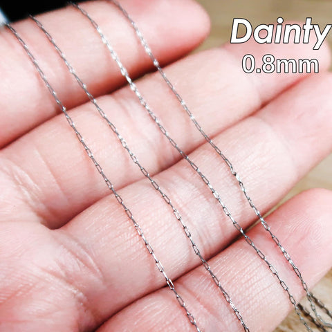 30 Feet 0.8mm Dainty Chain Stainless Steel, Beading Chain Gold Silver, Fine Chain Bulk, Very Thin Paperclip Chain for Jewelry Making