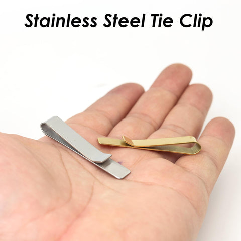 Stainless steel Tie Clip Blanks, Tie Clip Gold Silver, Blank Tie Bar, Stamping Blanks, Tile Clip for Personalize Making