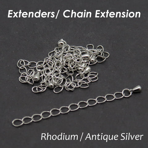 50 x Extender Chain for Jewelry Making, Extension Chain for Necklace Bracelet, Silver Bronze Copper Chain Extender, 2 Inch Chain Extension