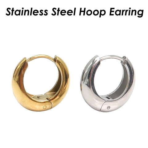 Stainless Steel Earring Hoops Gold Silver, Small Chunky Hoop Earrings for Women, Gold Hoop Earring, Gift for Her, Jewelry Craft Supplies