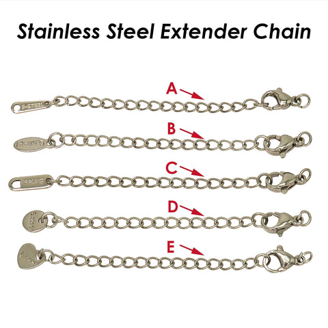 Stainless Steel Chain Extender with Lobster Claps, Extension Chain Gold Silver, 2 Inch Extender Chain for Jewelry Making