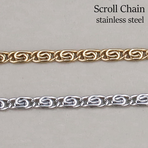 Scroll Chain, Fancy Snail chain, Bulk Stainless Steel Chain for Handmade Jewelry Making