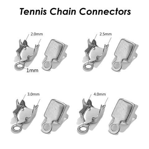 20 x Stainless Steel Cup Chain Connectors Gold Silver, End Caps for Rhinestone Chain