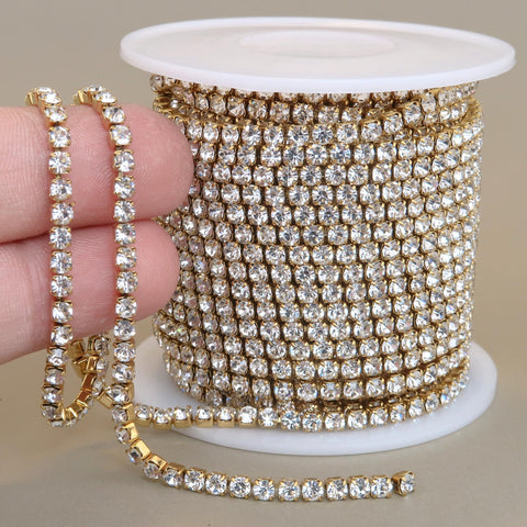 20 x Stainless Steel Cup Chain Connectors Gold Silver, End Caps for Rhinestone Chain