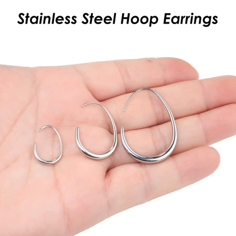 Stainless Steel Hoop Earrings for Woman, Hypoallergenic Earring Hoops Gold Silver