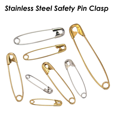 Stainless Steel Safety Pin Clasp, Brooch Pin Findings for DIY Jewelry Making