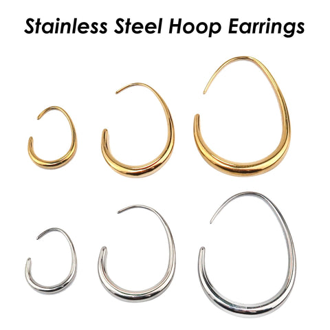 Stainless Steel Hoop Earrings for Woman, Hypoallergenic Earring Hoops Gold Silver