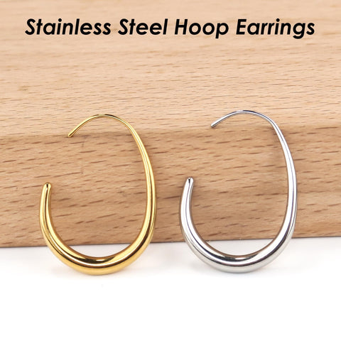 Stainless Steel Hoop Earrings for Woman, Hypoallergenic Earring Hoops Gold Silver