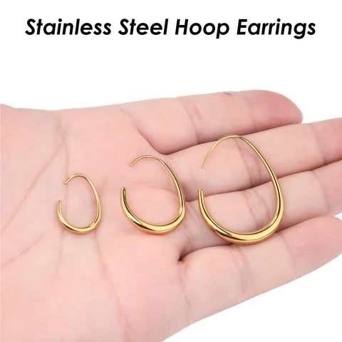 Stainless Steel Hoop Earrings for Woman, Hypoallergenic Earring Hoops Gold Silver