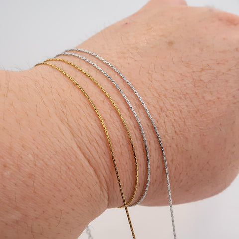 0.8mm Thin Snake Chain Stainless Steel, Fine Snake Necklace Gold Silver, Dainty Beading Chain