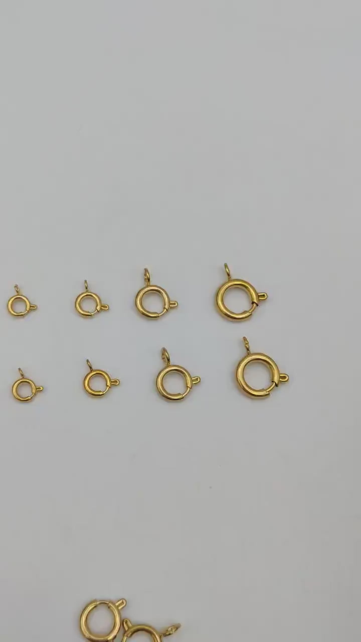 Stainless Steel Spring Ring Clasp Gold Silver Bulk Roud Clasp Findings - Jewelry Making Supplies -With Open Jump Ring