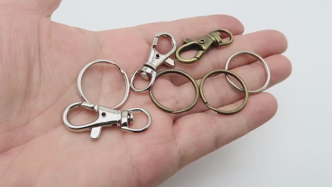 10 x Keychain Supplies Bulk, Swivel Clip Key Clasp, Swivel Hook Snap Fob for Key Chain Making for Men Women - Silver Bronze Copper Gold