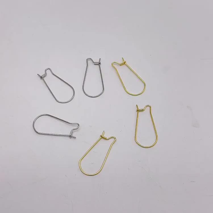 50 PCS - Surgical Stainless Steel Kidney Ear Wires Gold Silver, Kidney Ear Hooks, Bulk Wholesale Earring Findings for Jewelry Making