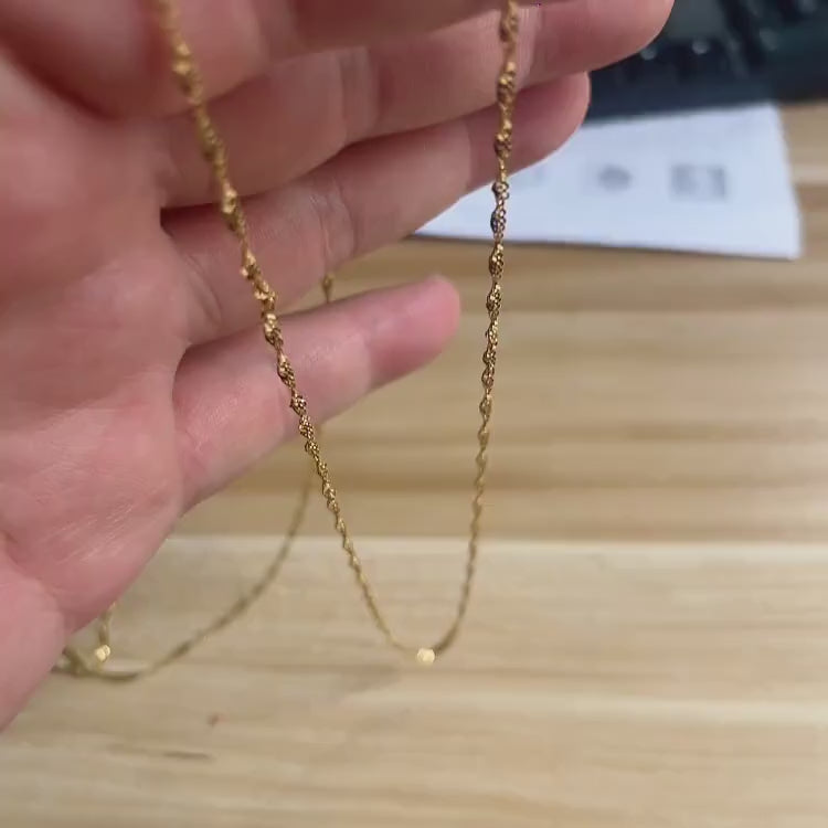 Water Wave Chain, Stainless Steel Chain Gold Silver, Water Wave Chain for Women Necklace, Bulk Stainless Steel Chain for Jewelry Making