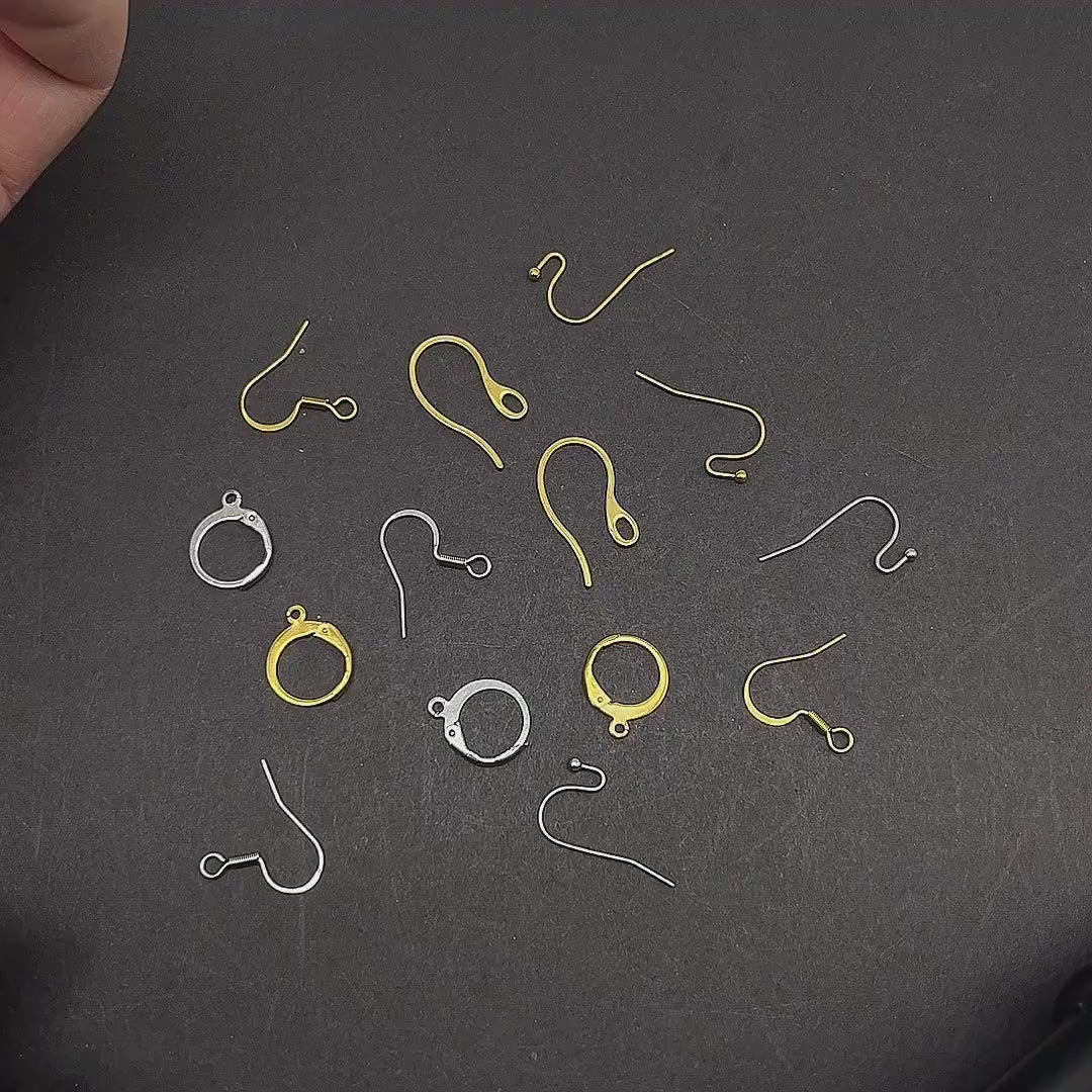 Stainless Steel Earrings Hooks Gold Silver, Wholesale Earring Findings, Surgical Steel Earwires, Hypoallergenic Earring Wires Hooks