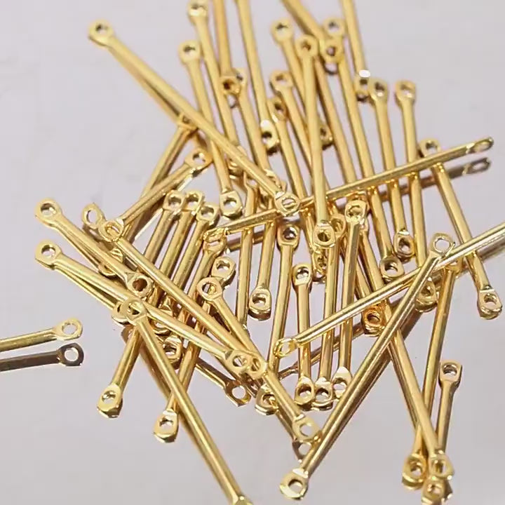 50 x Stainless Steel Bar Connectors, 15mm 20mm 25mm Bar Links Gold Silver, Earring Connector Findings, Connector Bar W/ Two Hole Links